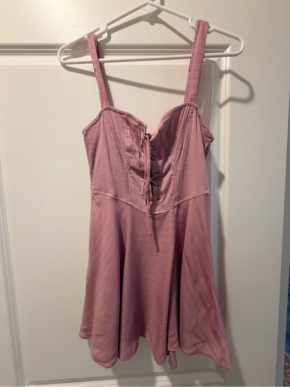 Free People Dusty Rose Lace-Up Tank Tunic
